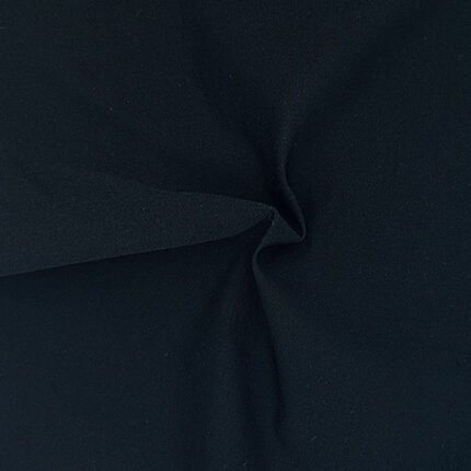 Tela de bengalina color azul marino con textura suave, ideal para confección de prendas.